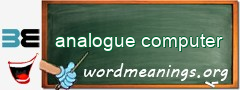 WordMeaning blackboard for analogue computer